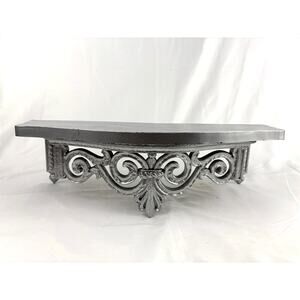 Vintage Dart Wall Shelf 1969 Silver Home Decor MCM Floral 21.5"x8"x6.5"